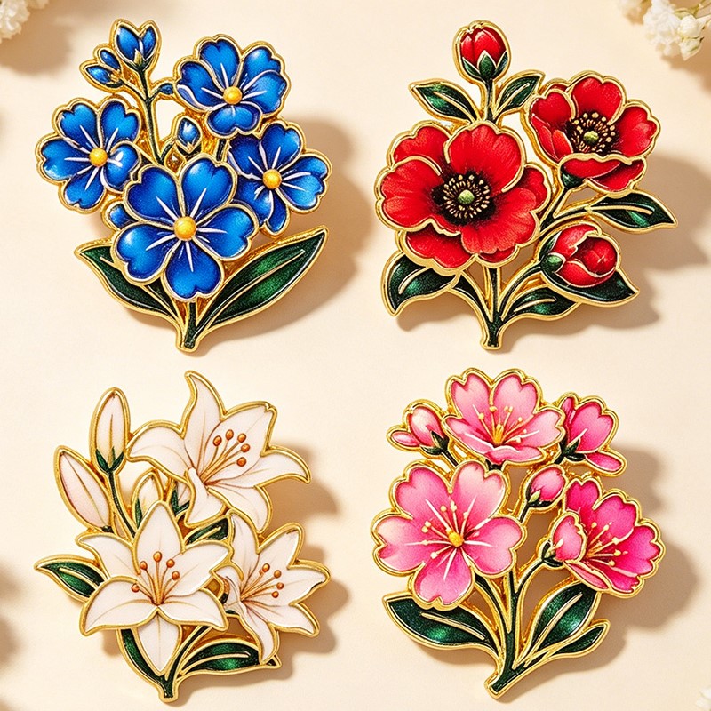 Bonito Broche de Esmalte Flora - Supply Florist reseña y precio